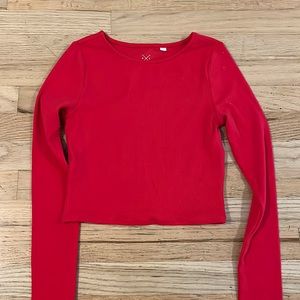 cute red crop long sleeve